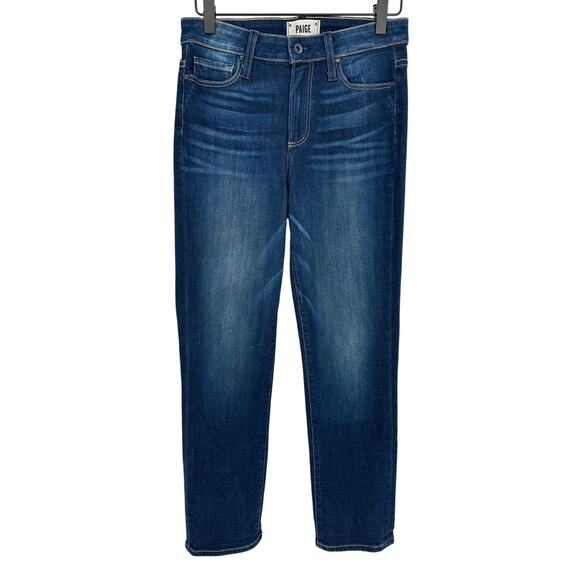 Paige Hoxton Straight Ankle Blue Medium Wash High Rise Ankle Length Western 26 - Picture 1 of 9